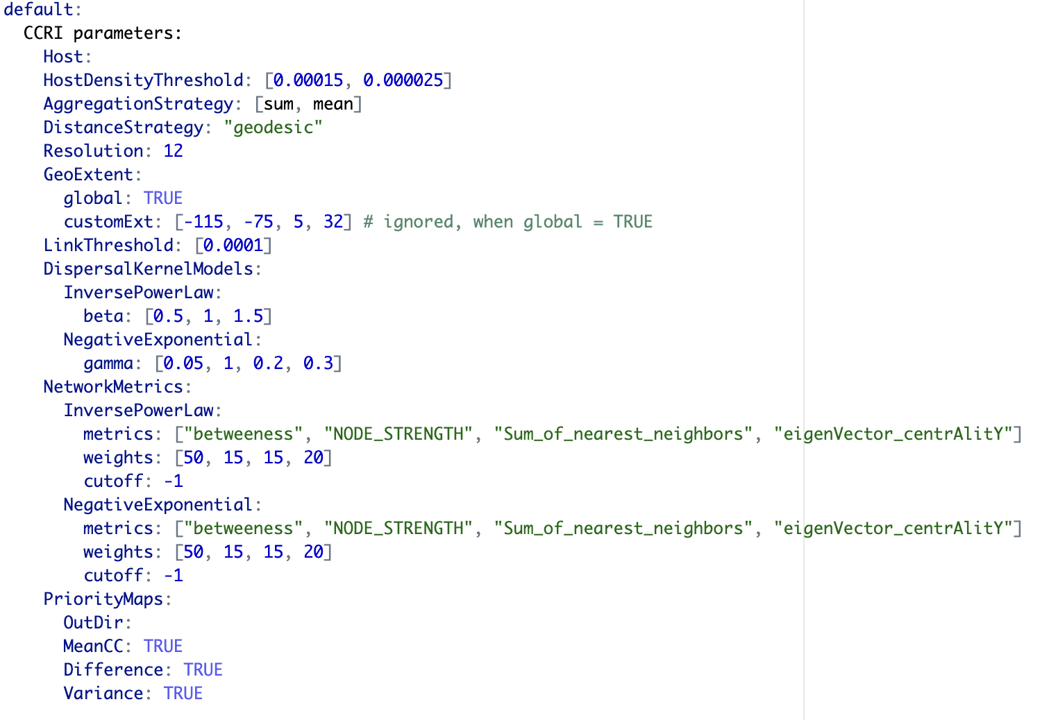 Initial parameters.yaml